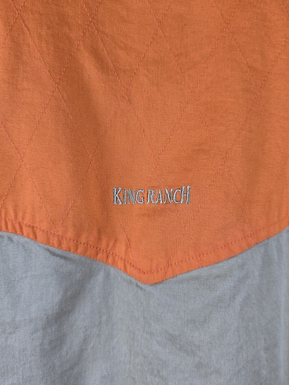 King Ranch Two-Tone Western Diamond Stretch Cottpn Hunting Shirt Size XL - Picture 10 of 10